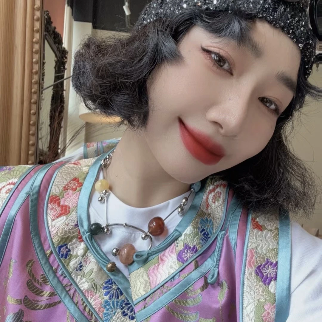 合金项链 蕉囍糖果彩珠珠项链