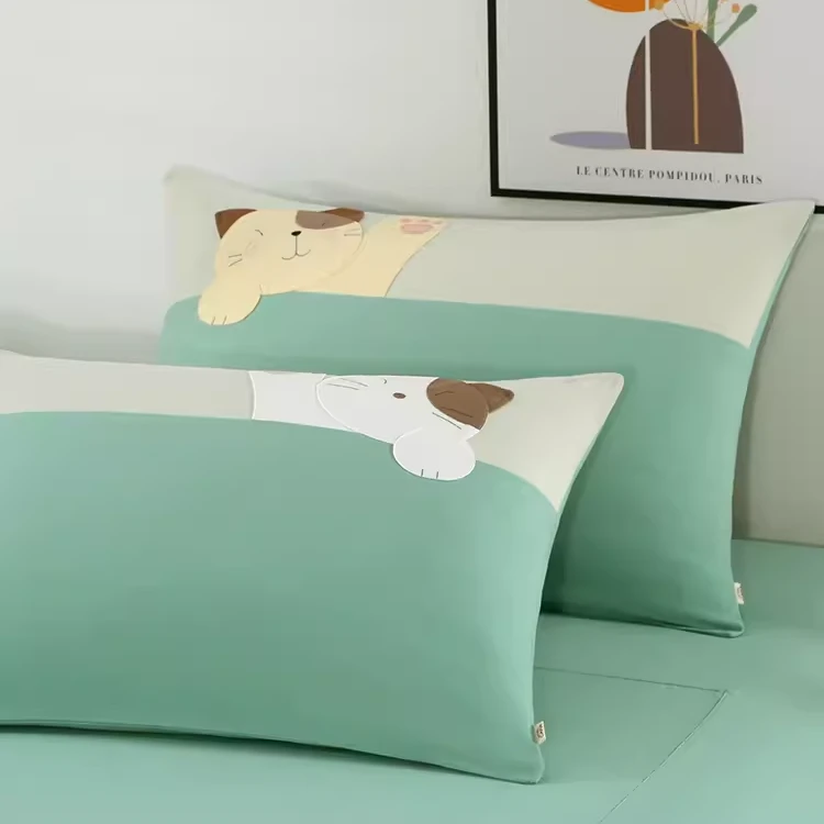 HIKOSEN CARA卡拉猫小拱小胖枕头套撞色ins风可爱童趣成人棉枕套