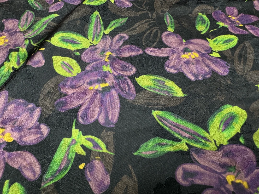 【云蝉 紫翠花瓣】醋酸缎，花萝香云纱面料（不支持7天无理由）