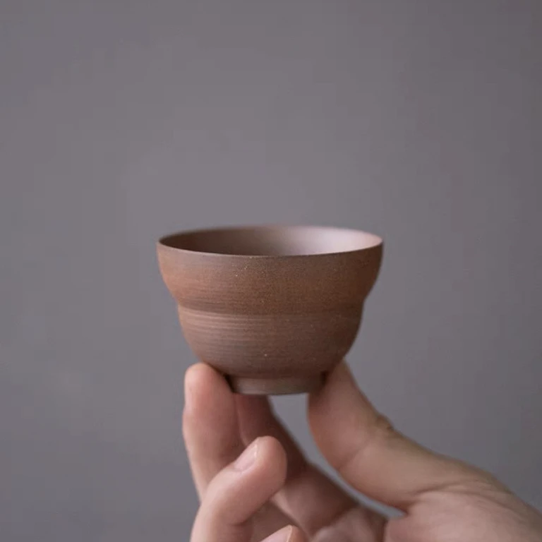 祖奇老岩泥茶杯葫芦主人杯陶瓷小杯子品茗杯茶盏粗淘杯百搭单杯