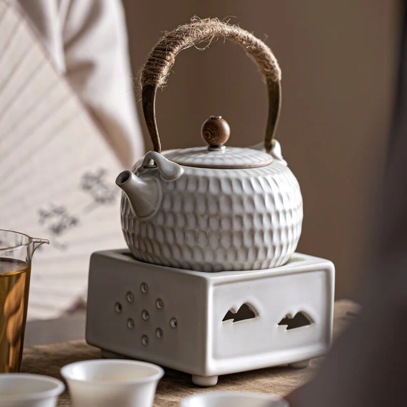 祖奇家具蜡烛炭火煮茶烧水壶温茶炉花茶果茶泡茶器围古月白·锤