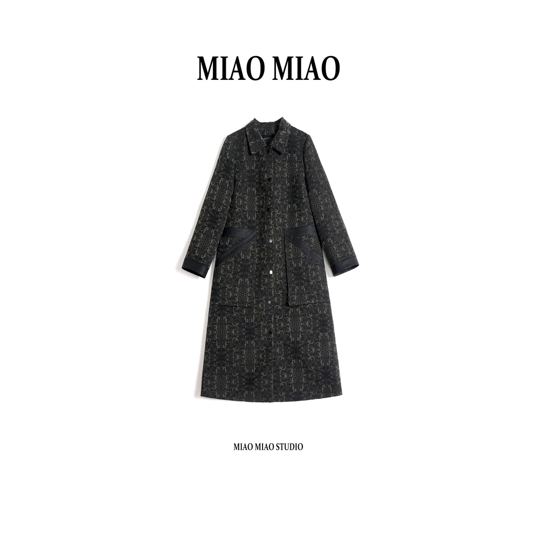 【荼蘼】淼淼家10707冬季可拆卸内胆白鹅绒锦油绸香云纱鹅绒服