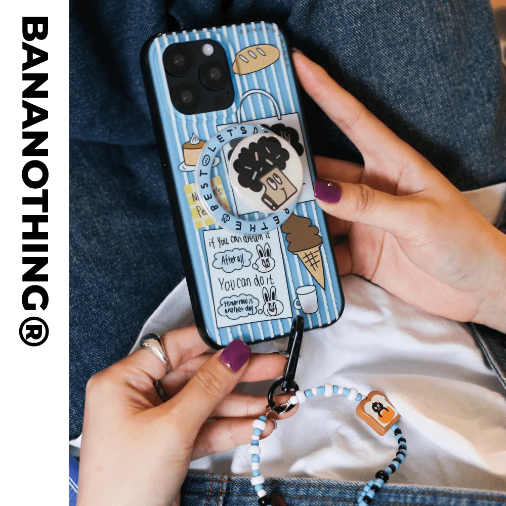 蕉虑｜条纹便签｜双层IMD二合一黑边磁吸壳适用苹果iphone15壳15pro