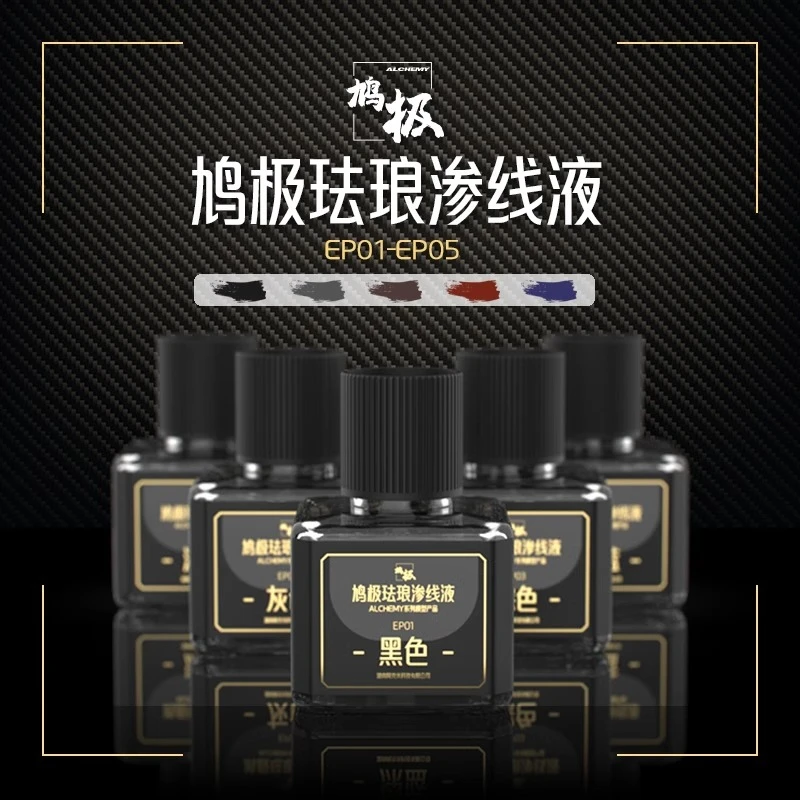 鸠极高达模型珐琅渗线液 旧化渍洗液 黑色灰色 渗线笔/擦拭棒EP01