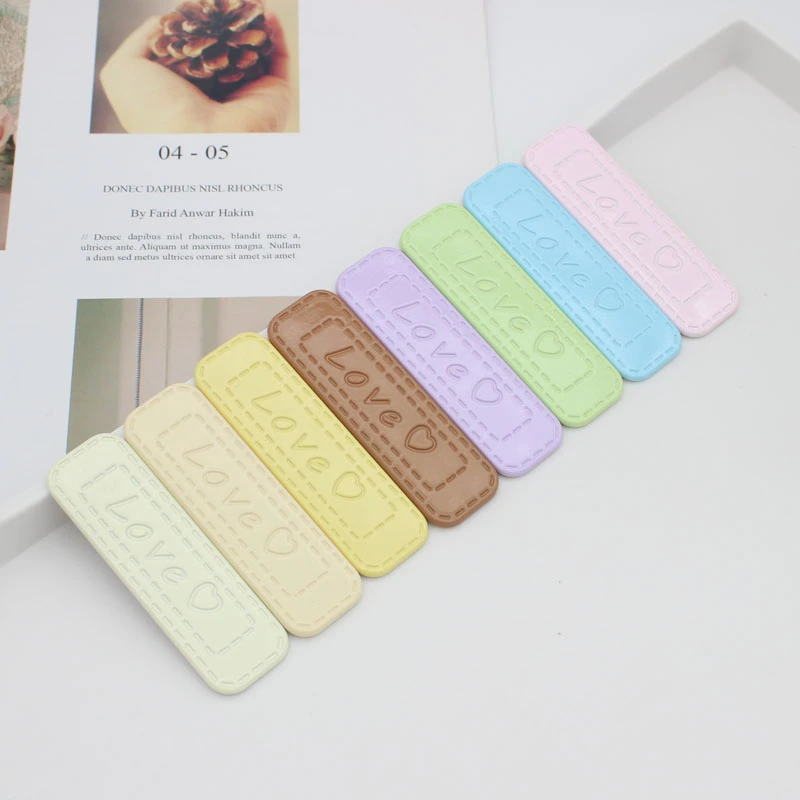 1062亮漆彩色LOVE宽长条发夹发饰贴片手工DIY饰品直条棍材料配件