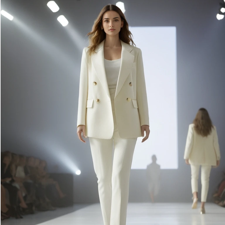 上班族铋备~通勤风气质1oo米青纺洋毛不起球西装外套白色EV7PR060