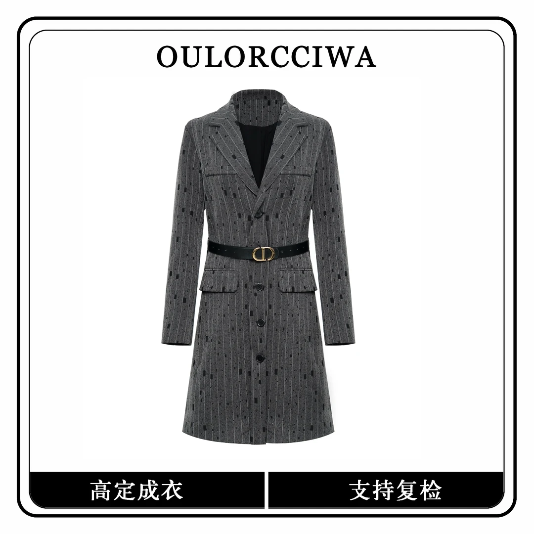 34【淼淼】新款女装连衣裙气质时尚收腰印花显瘦A字连衣裙OLQW-382