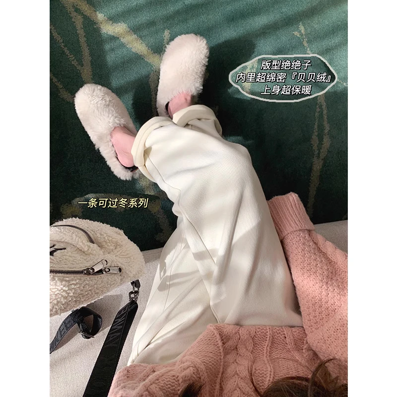 孕妇牛仔裤秋冬加绒宽松老爹裤潮妈显瘦保暖托腹哈伦裤保暖裤外穿