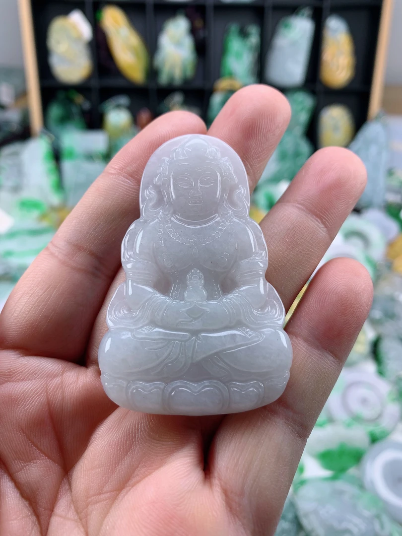 缅甸天然A货翡翠度母69-38.4-6.1