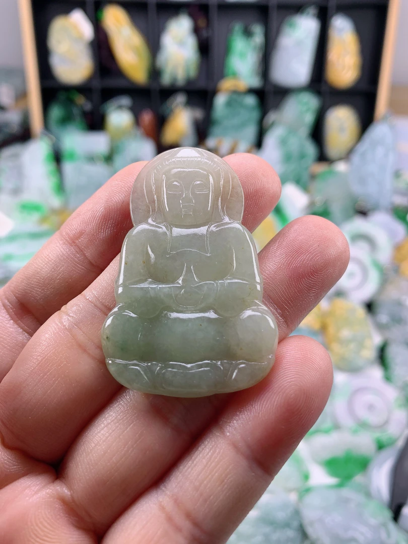 缅甸天然A货翡翠观音48.2-31.7-5.0