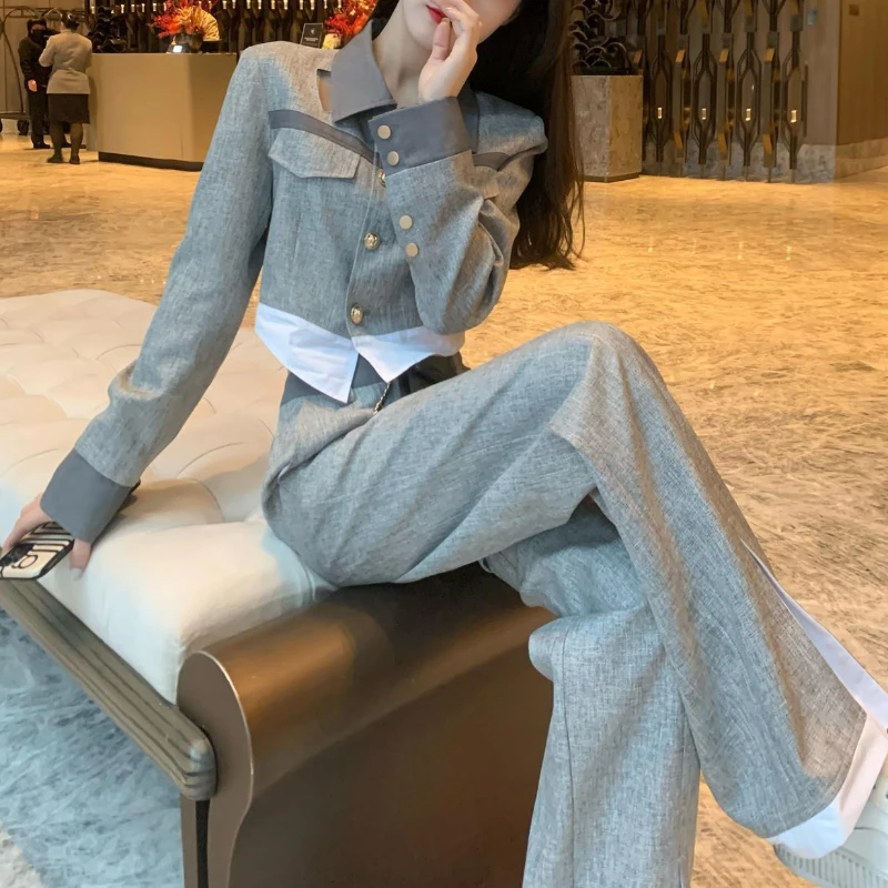 时髦气质小香风套装女时尚洋气高级感休闲小个子长裤子两件套女装