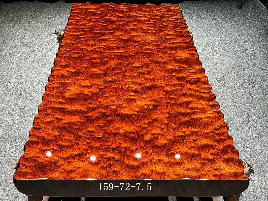 巴花水波纹闪光纹大板桌餐桌办公会议桌老板书桌送脚架