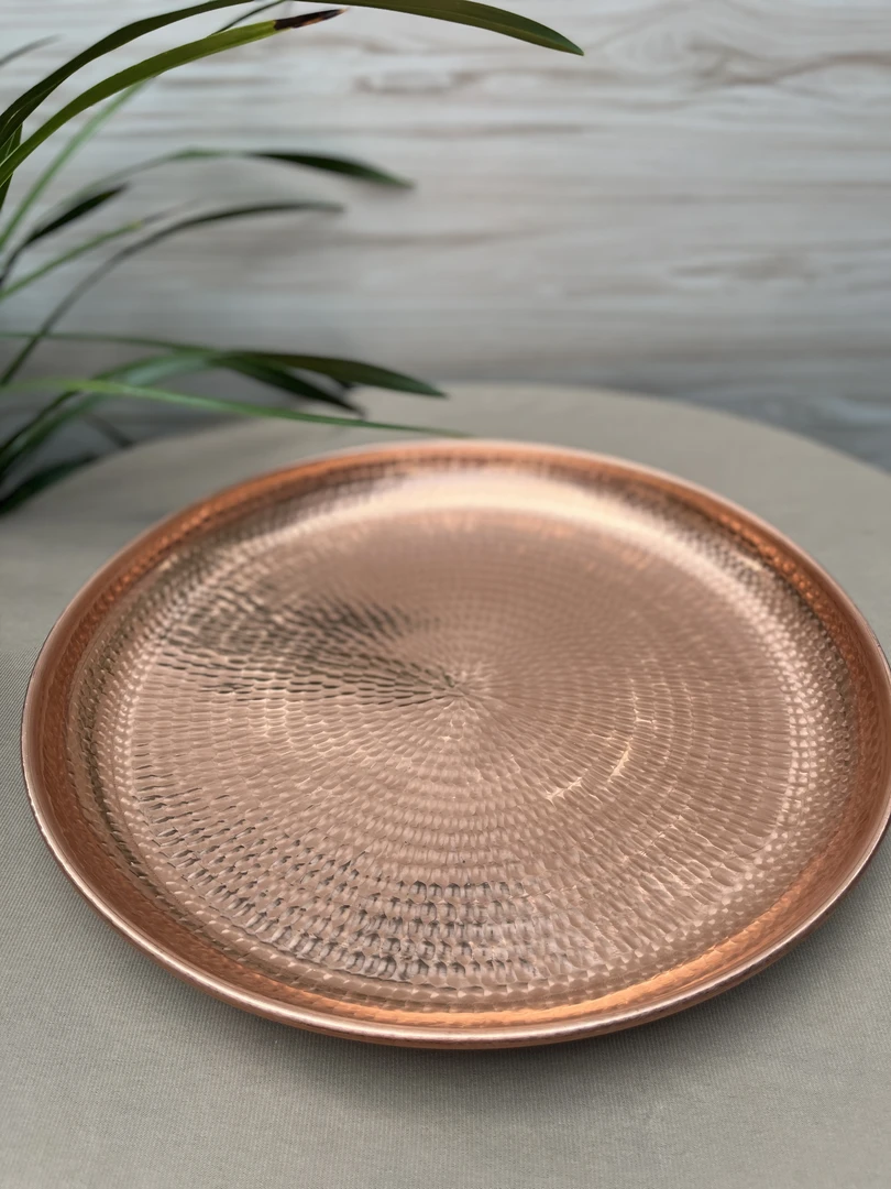 纯手工紫铜盘 干果盘 婚庆盘