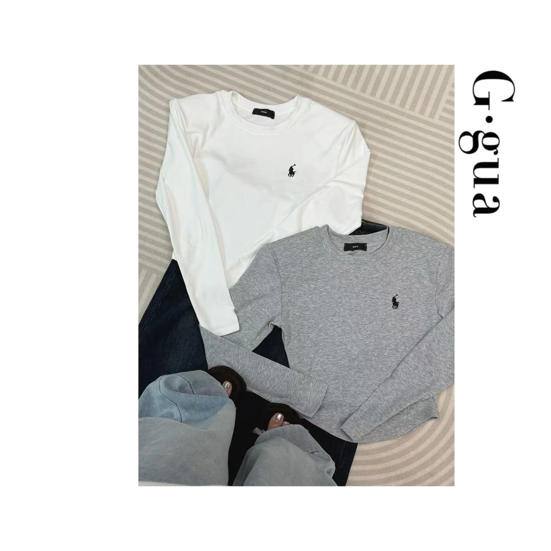 【张_Ggua】大码亲肤舒适打底垫肩短款长袖+复古加绒加厚牛仔半裙