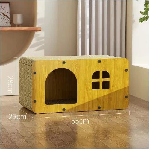 一体猫抓板猫窝耐磨不掉屑立式双层沙发四季通用瓦楞纸猫屋猫玩具