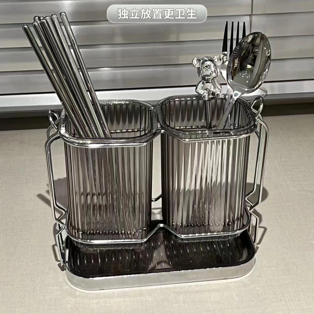 新款厨房壁挂筷子筒沥水置物架家用筷笼篓筷筒筷子收纳盒筷子轻奢