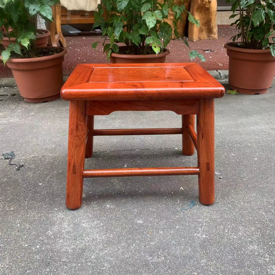 缅甸实木长方富贵椅子35x25x30cm