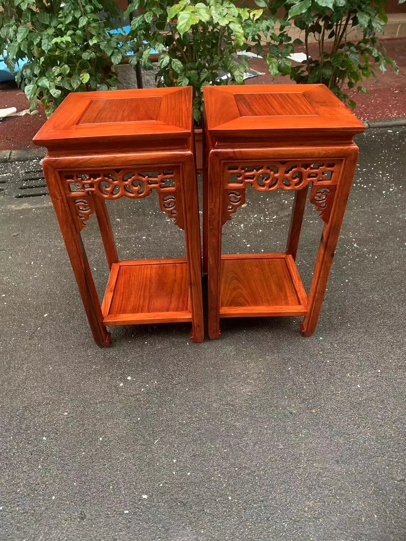 缅甸实木30x30x80一对花架