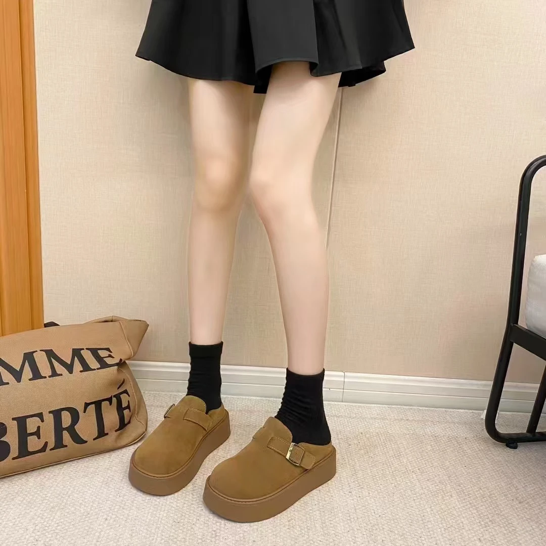 9906-1勃肯鞋2024半拖鞋舒适时尚百搭软底复古厚底平底网红