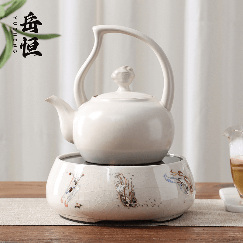岳恒茶炉电陶炉煮茶器陶瓷煮茶炉蒸煮玻璃茶壶防水加热专用炉