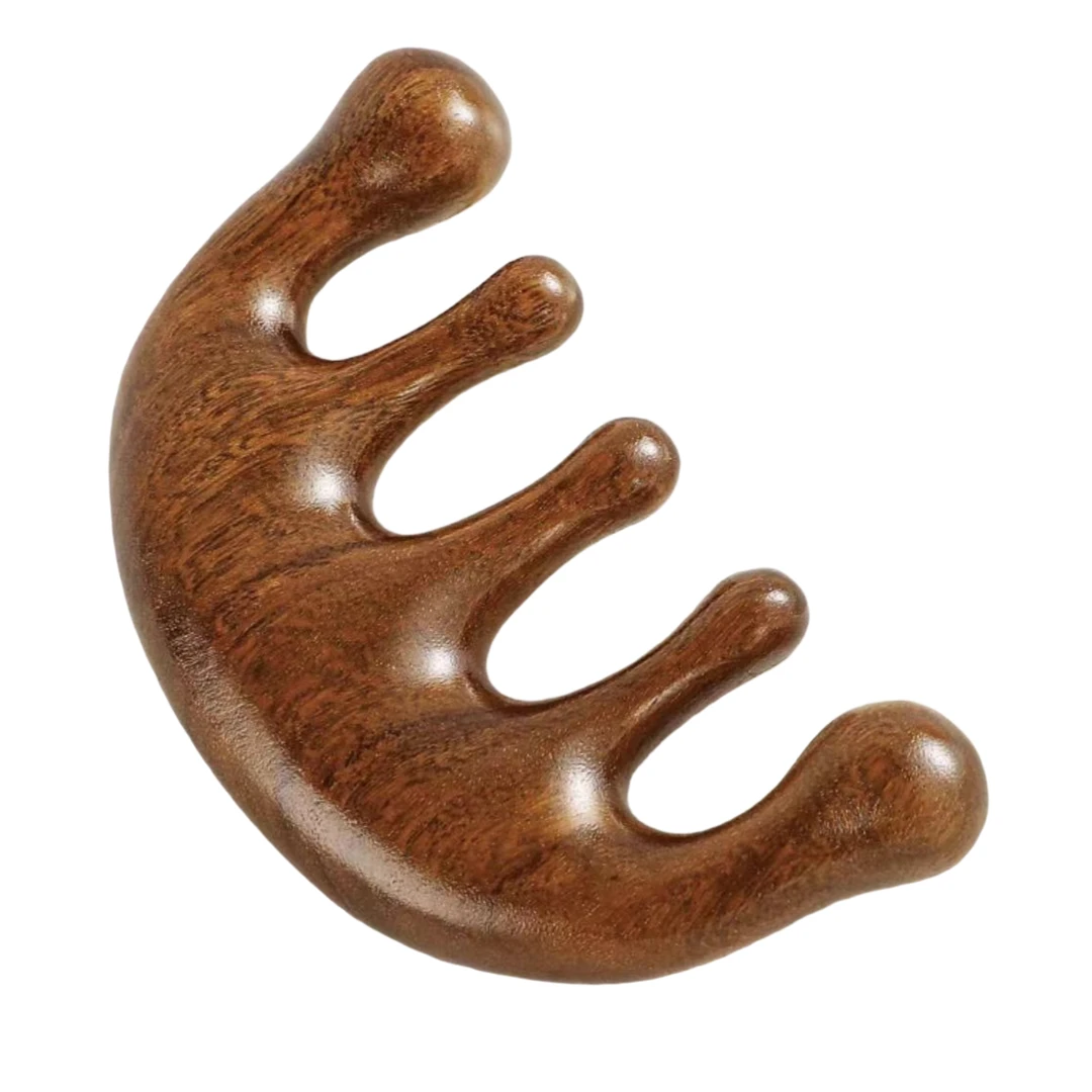 【淘多奇推荐】金丝檀木五齿按摩梳子