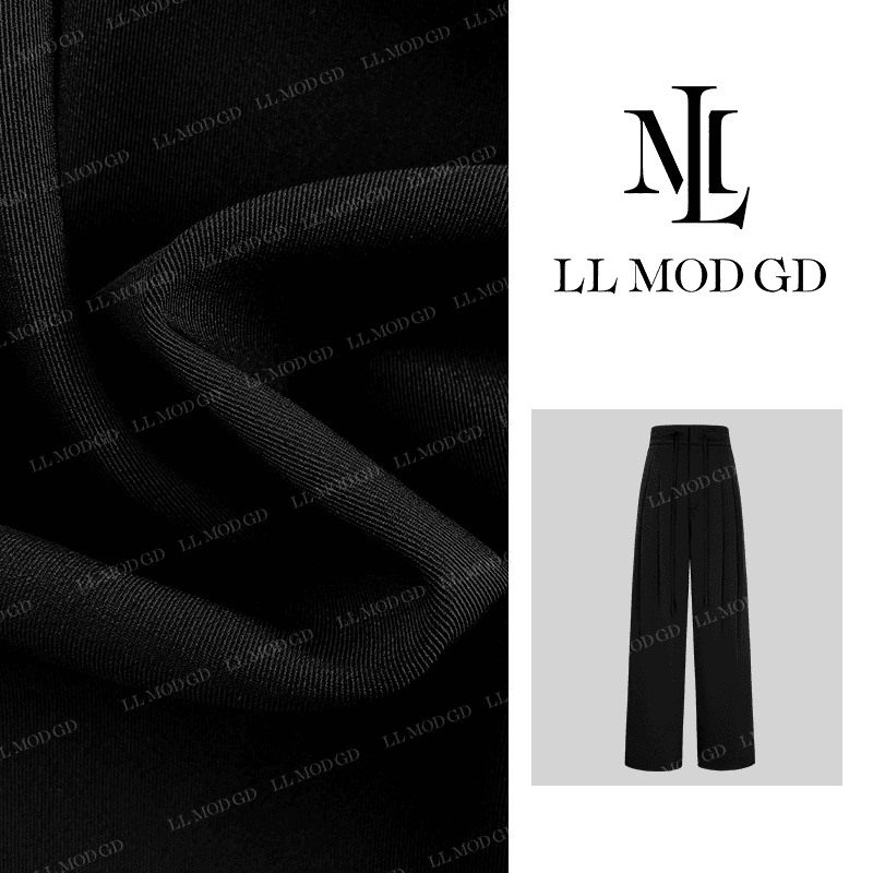 LL·MOD·GD【琪姐】抽绳直筒长裤2024夏季百搭褶皱休闲裤 YL-252291
