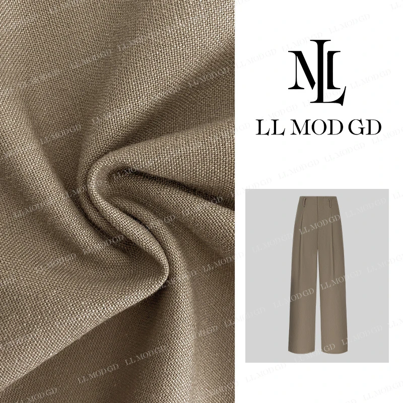 高端亚麻阔腿裤夏季2024香蕉裤高腰宽松直筒裤YL-252003