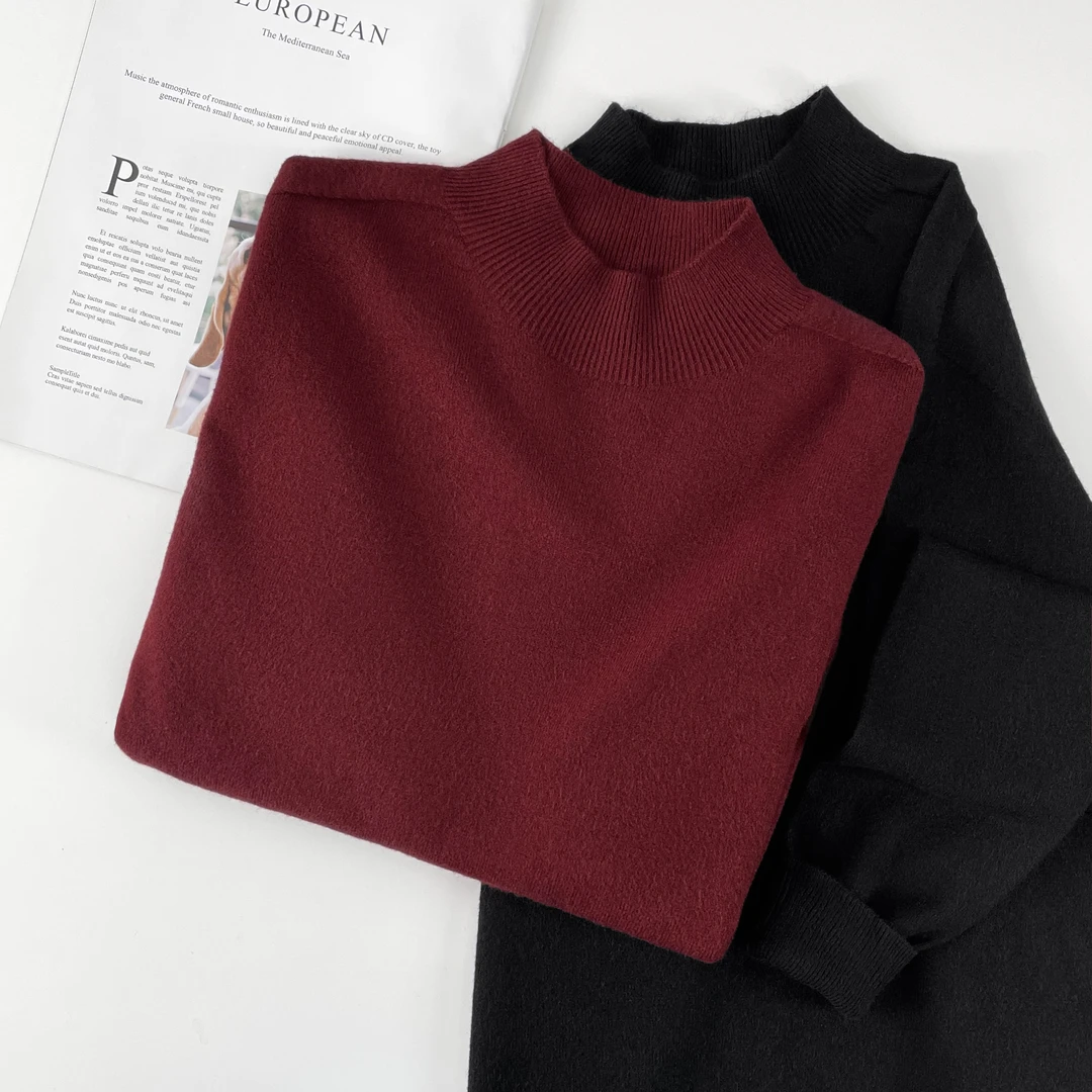 半岛茶  针织衫2024秋季时尚百搭半高领套头长袖上衣XR-254098