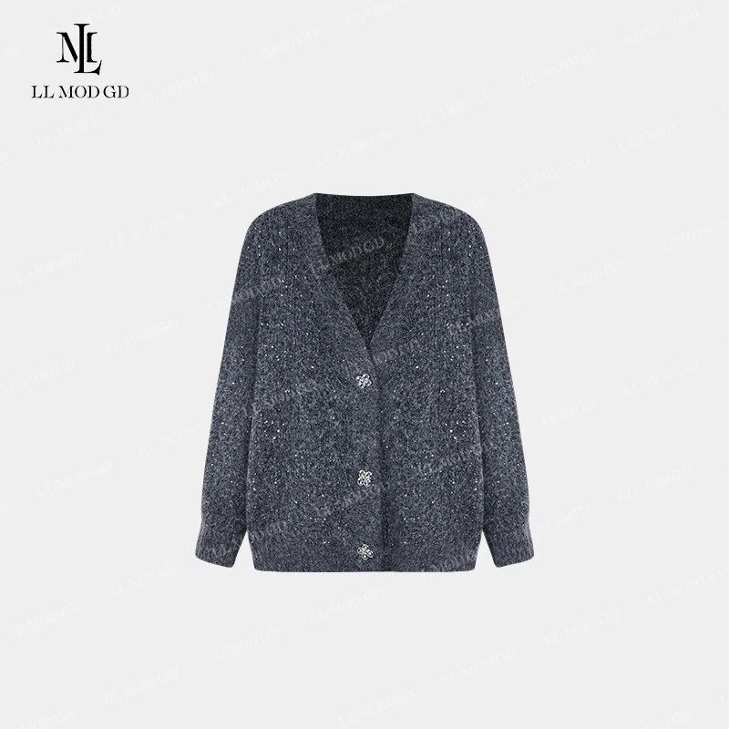 流光之恋  长袖宽松时尚衫女秋冬百搭亮片气质上衣YLXR-253870