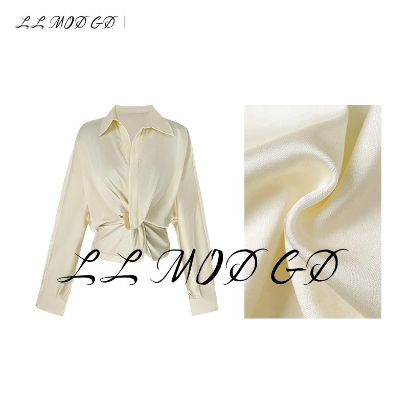 LL MOD GD | 春夏新款高级感V领短款长袖衬衫 LL-250369