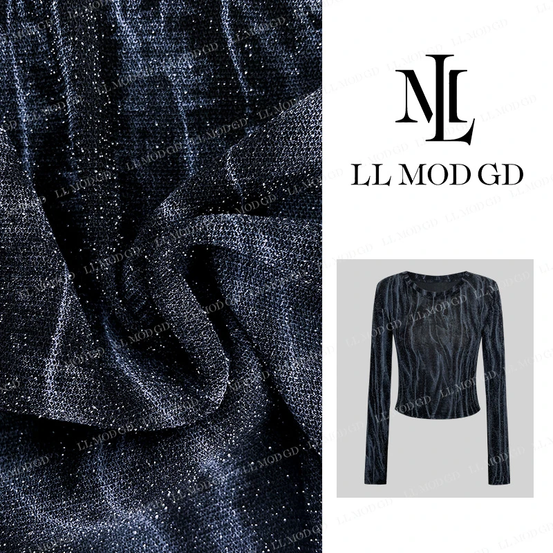 月溅星河 竖条纹星点长袖防晒T恤女夏季洋气扎染上衣YLXR-252288