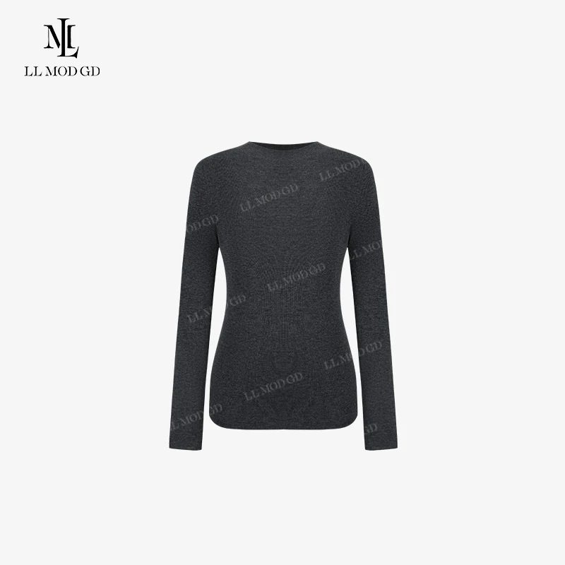 LL·MOD·GD【莉莉家】时尚长袖针织休闲打底圆领上衣YL-252488