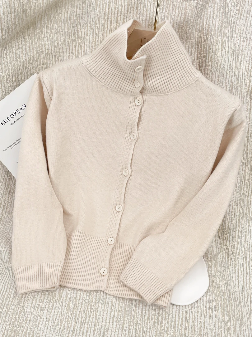 随性美感  长袖针织衫女秋季时尚百搭休闲纯色修身上衣YL-254001