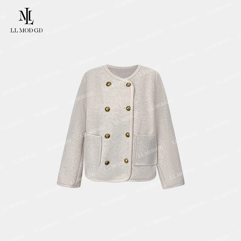 LL·MOD·GD欧货金色扣外套2024早秋高端时尚百搭外套LL-253414