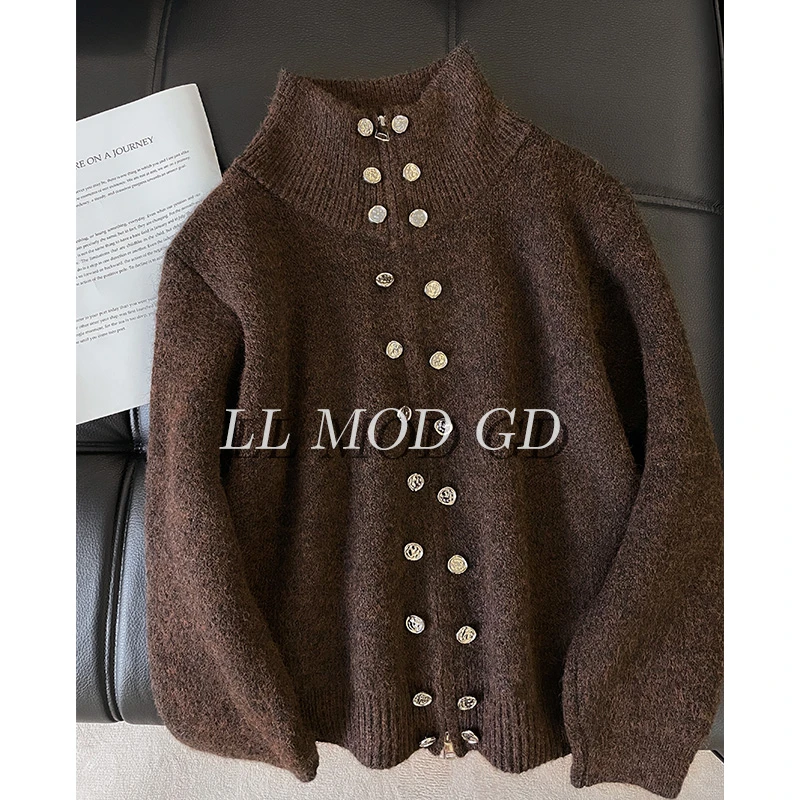 暧意融融  长袖宽松毛衣女秋冬保暖百搭高领针织上衣YL-254970