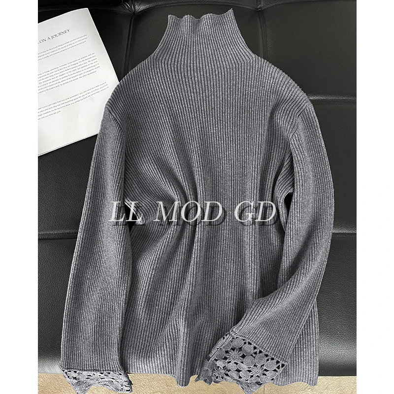 暖绒甜宠 长袖宽松毛衣女款秋冬季百搭套头高领针织上衣YL-255199