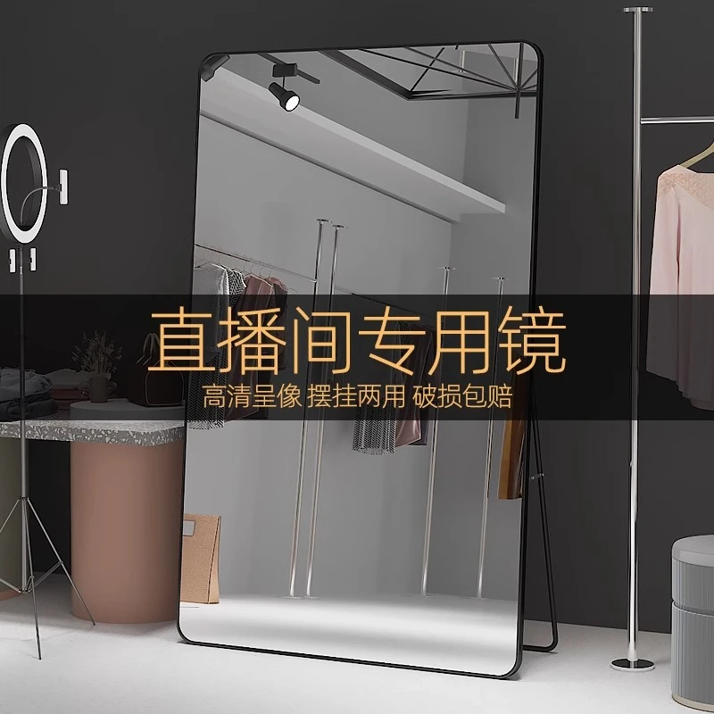 轻奢落地镜子全身镜大镜子家用穿衣落地镜玻璃镜子家用全身镜