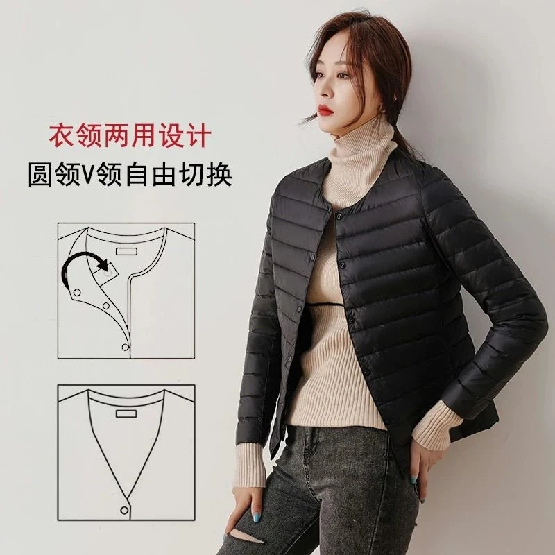 雪中飞2023年羽绒服女轻薄羽绒内胆轻便羽绒服薄款修身妈妈装短款