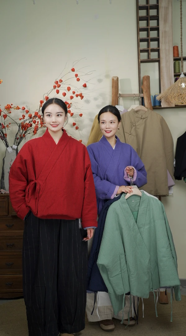 七初的布衣  高端四零色织亚麻汉服领加棉上衣