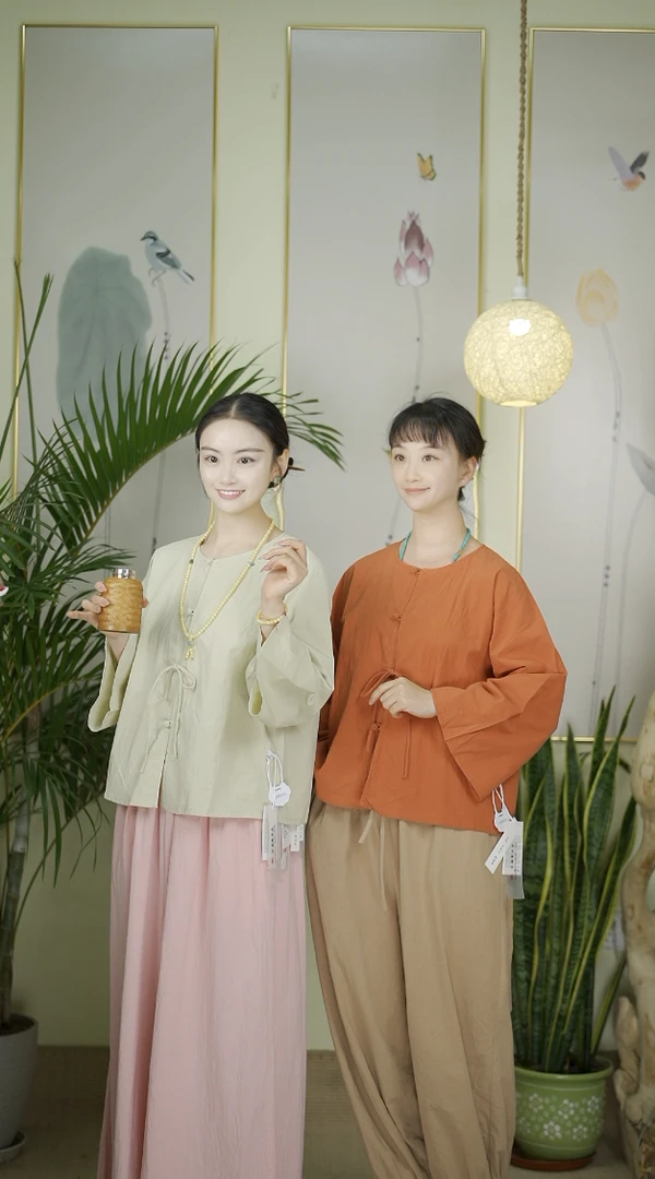 七初的布衣 盛夏30支对襟盘扣系带开衫