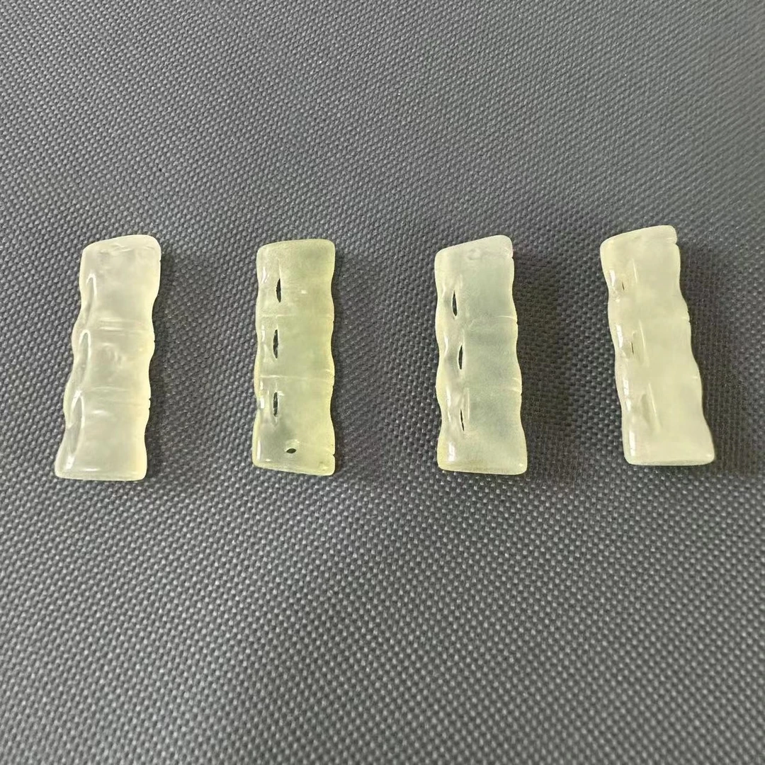 【松子宠粉】蛇纹石玉定制未镶嵌多样性发一个竹节SZ