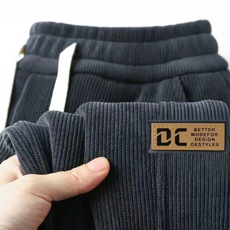 秋冬新款加绒加厚卫裤男灯芯绒中年男士休闲裤运动长裤春秋款男裤