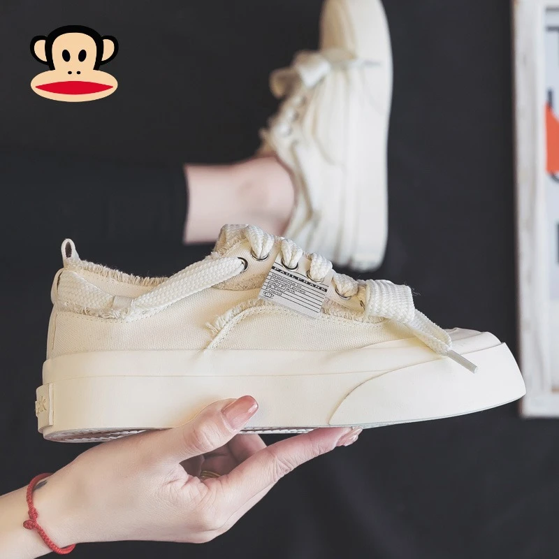 大嘴猴厚底帆布鞋女款2023年新款春秋夏季布鞋休闲小众板鞋球鞋子