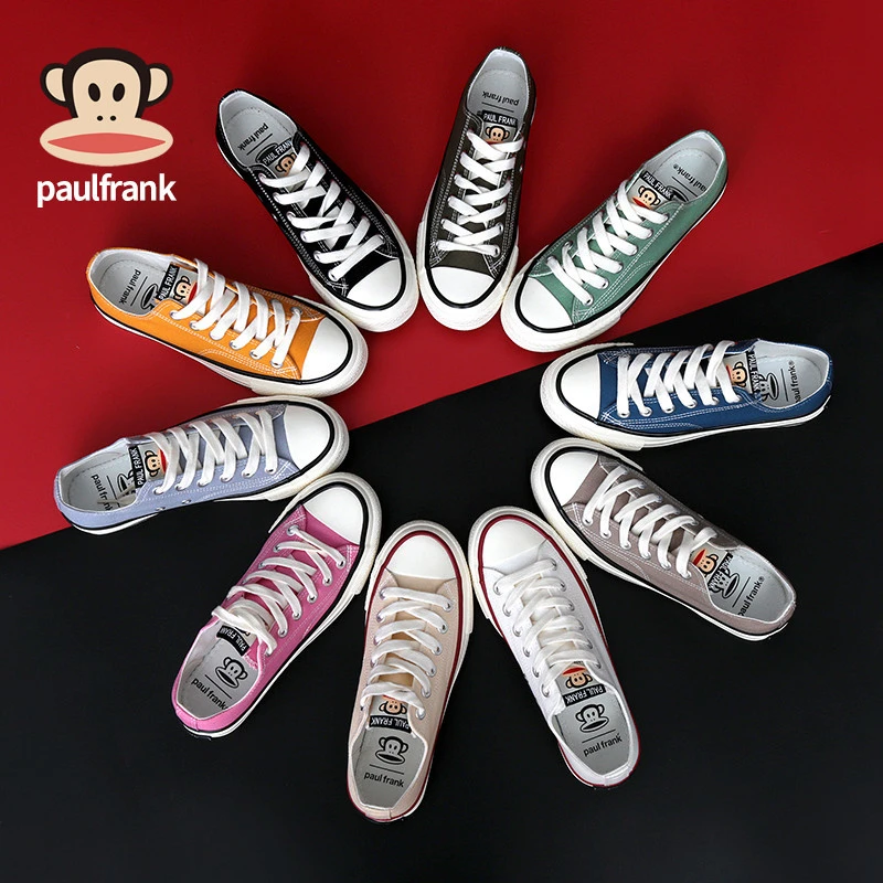paul frank/大嘴猴低帮帆布鞋女小白鞋2023新款板鞋子春秋季布鞋