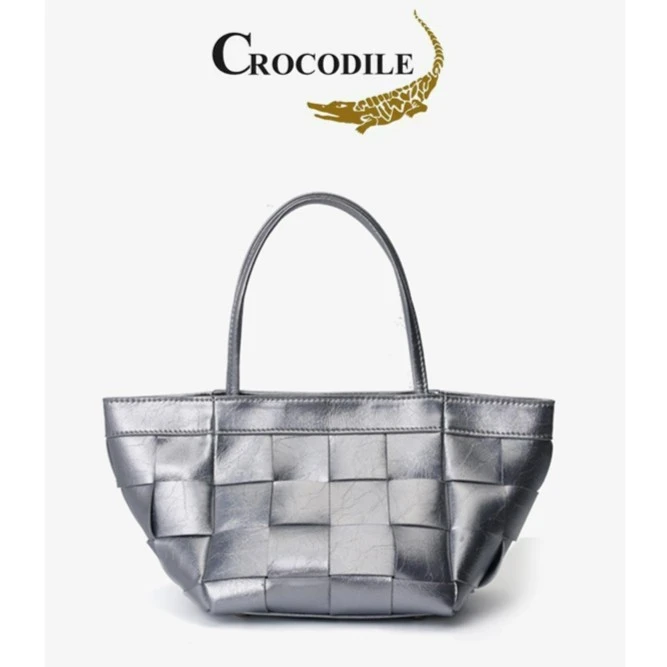 鳄鱼恤编织包百搭水桶包高级感手提翅膀包腋下单肩包时尚轻奢格纹