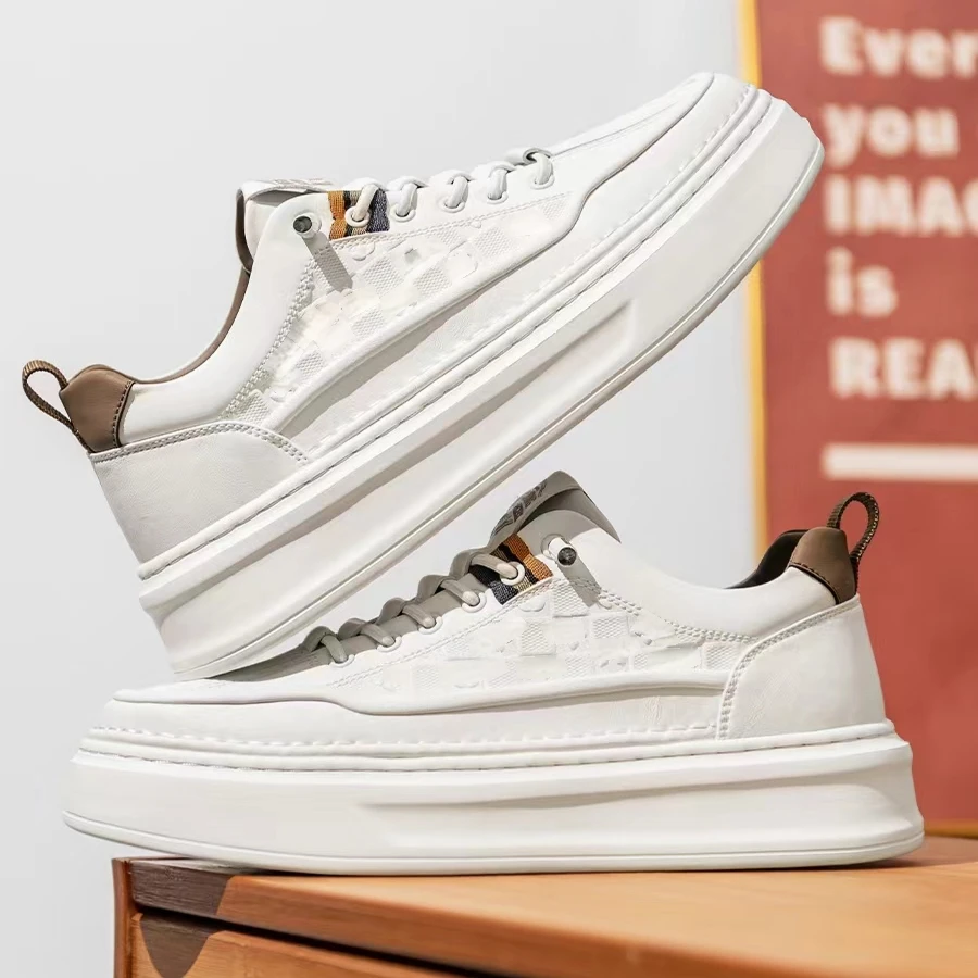 秋季新款一脚蹬男士休闲板鞋印花小白鞋