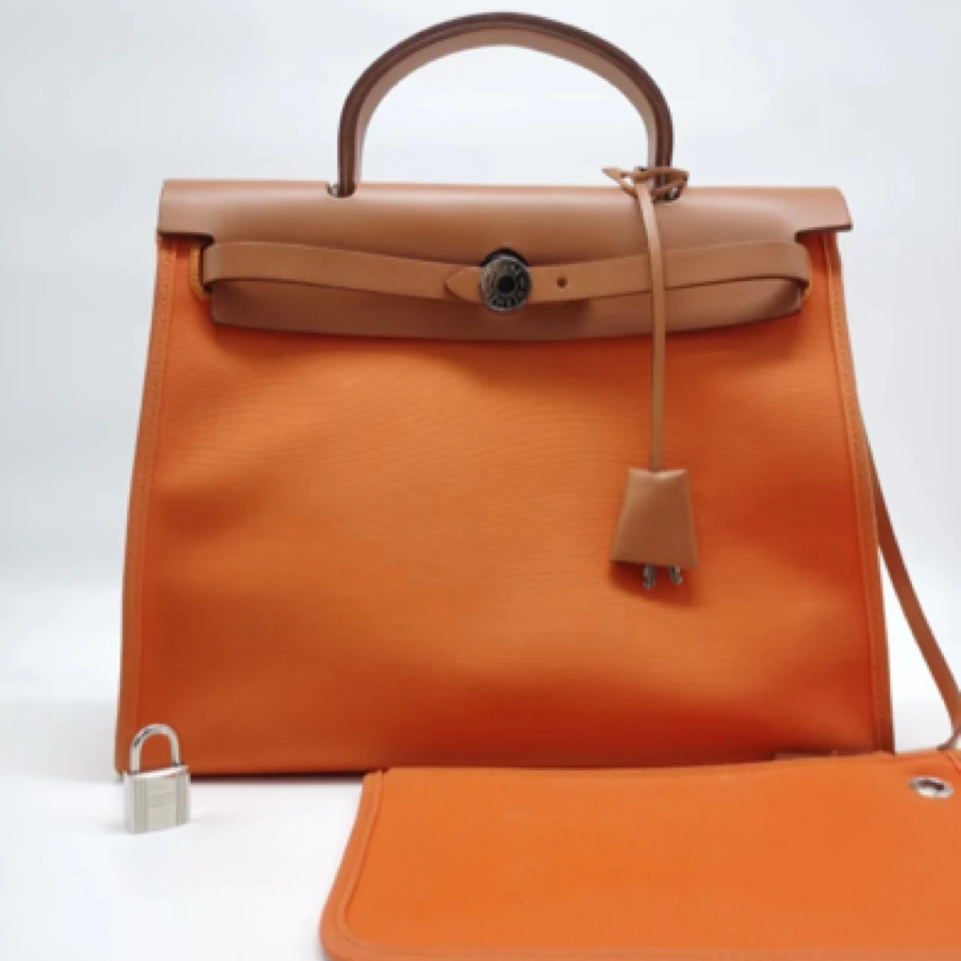 95新 Hermes/爱马仕 【文子姐专属】/D1010/Herbag橙色手提单肩包
