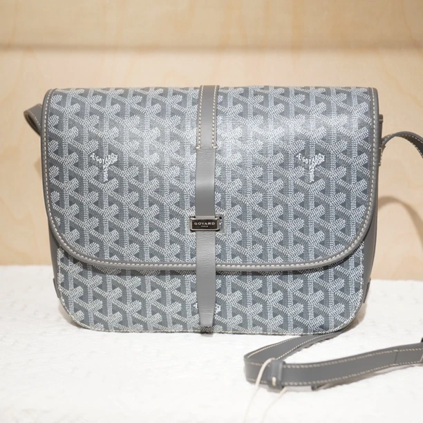 99新 Gaoy/戈雅 【文子姐专属】D1681老花灰色邮差包