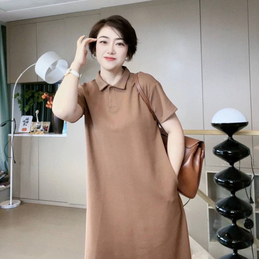 “素”女士优雅连衣裙显瘦裙子遮肚子春夏超显瘦连衣裙