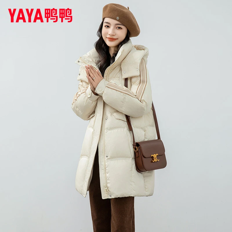【鸭鸭】2024冬季新款羽绒服女中长款韩版时尚减龄宽松外套4515L